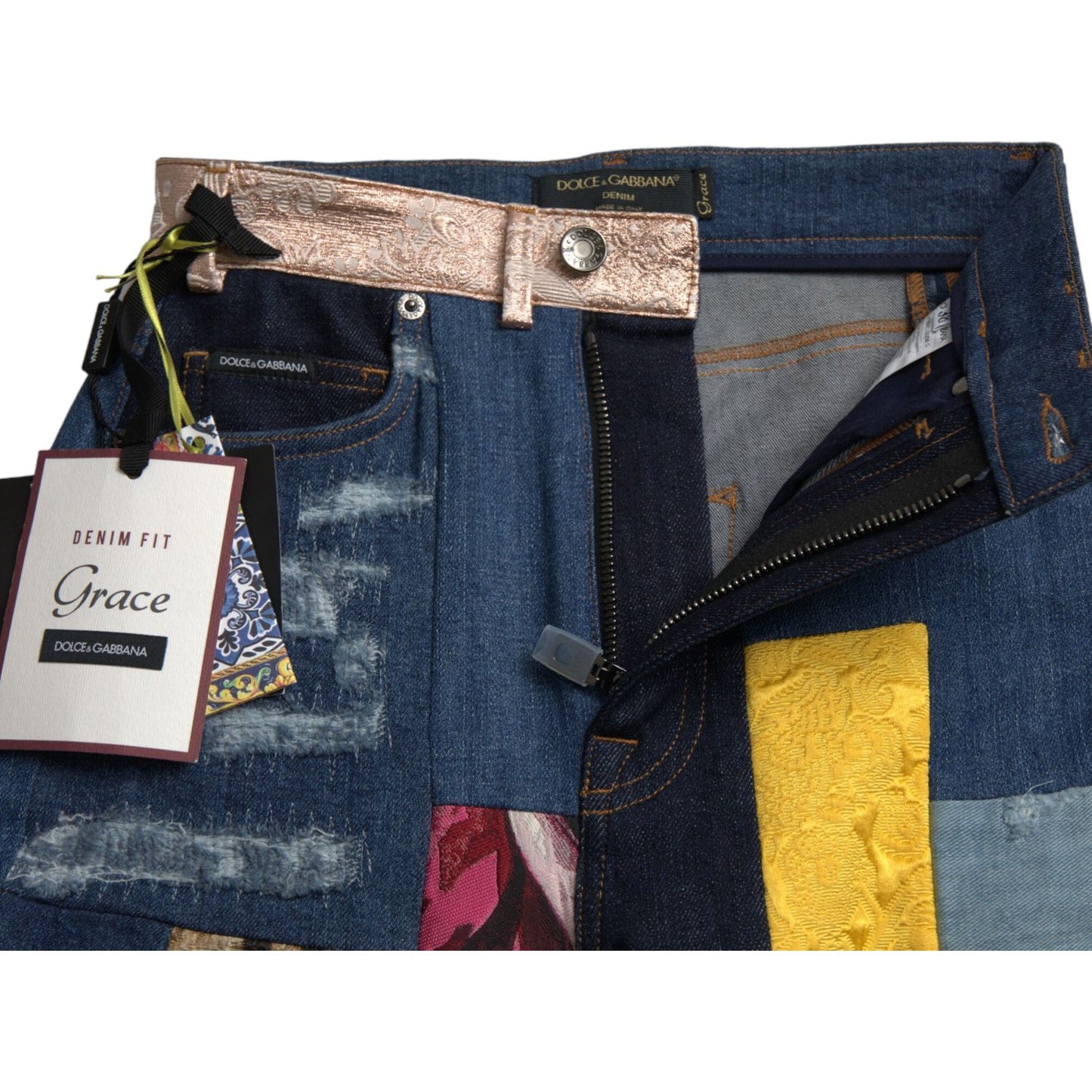 Dolce & Gabbana Multicolor Patchwork GRACE Skinny Denim Jeans Dolce & Gabbana