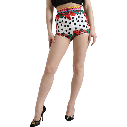 Dolce & Gabbana Multicolor Floral Polka Dot Hot Pants Shorts Dolce & Gabbana