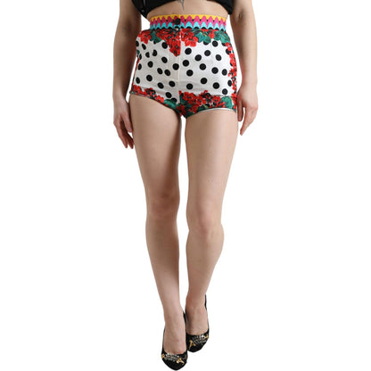 Dolce & Gabbana Multicolor Floral Polka Dot Hot Pants Shorts Dolce & Gabbana