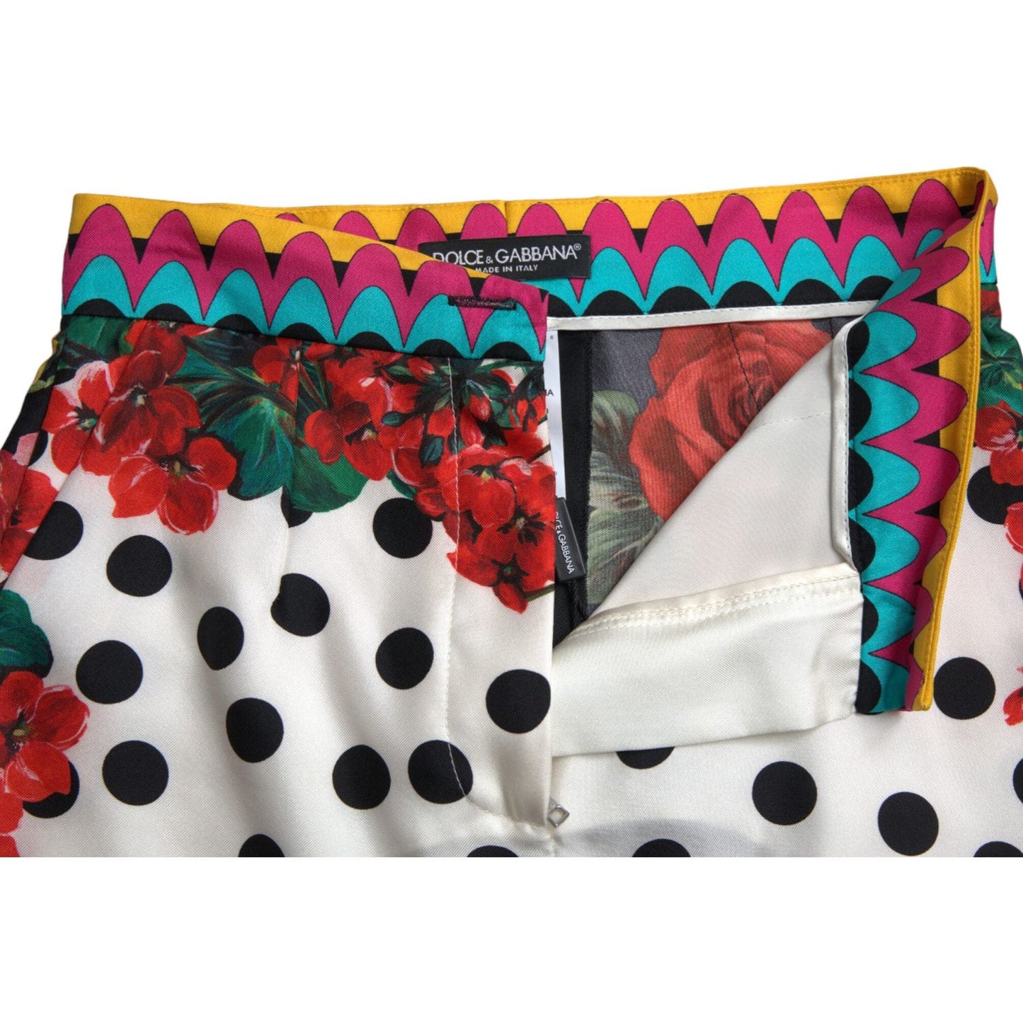 Dolce & Gabbana Multicolor Floral Polka Dot Hot Pants Shorts Dolce & Gabbana
