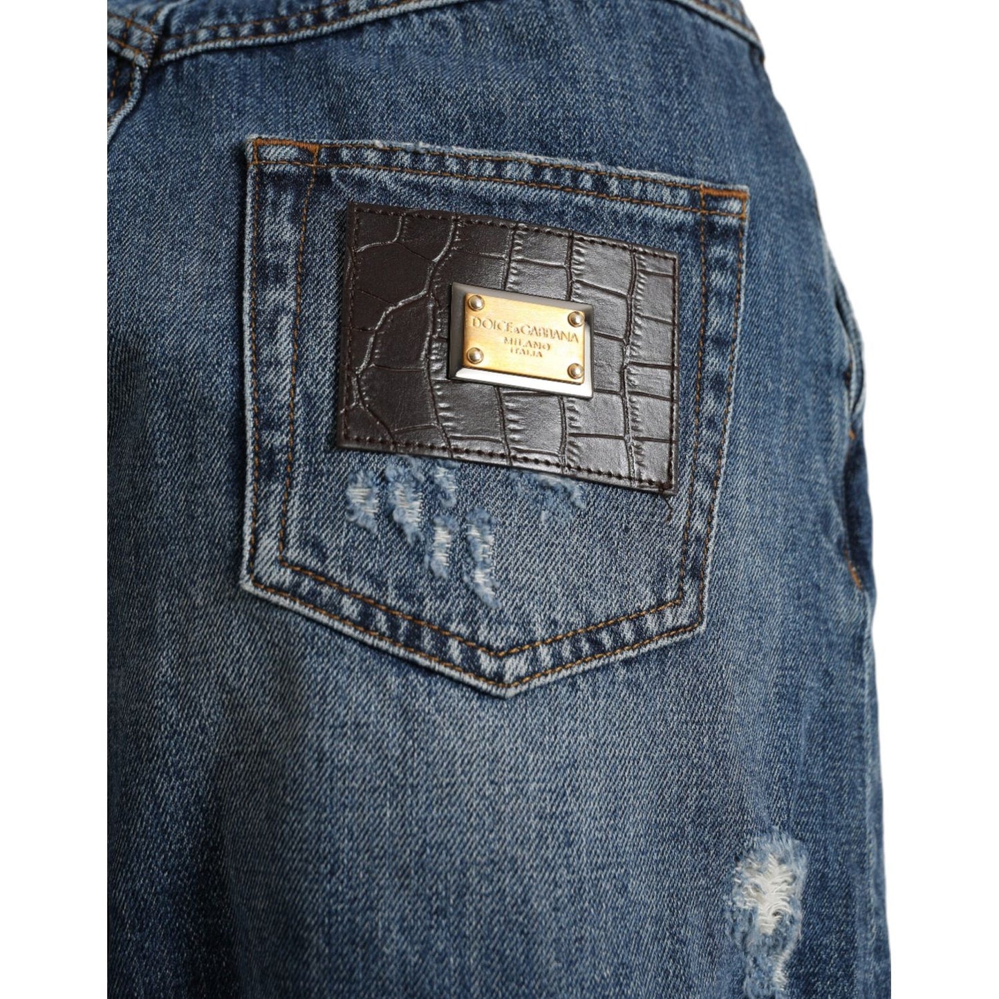 Dolce & Gabbana Blue Cotton High Waist Denim Hot Pants Shorts Dolce & Gabbana