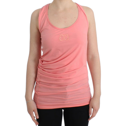 Cavalli Pink cotton tank top