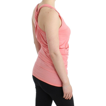 Cavalli Pink cotton tank top