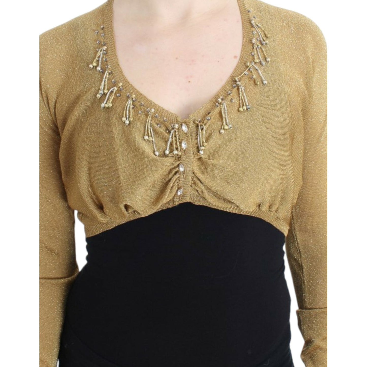 Cavalli Gold embellished gold shrug