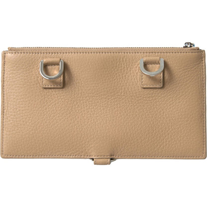 Dolce & Gabbana Beige Leather Shoulder Cardholder Shoulder Strap Wallet Dolce & Gabbana