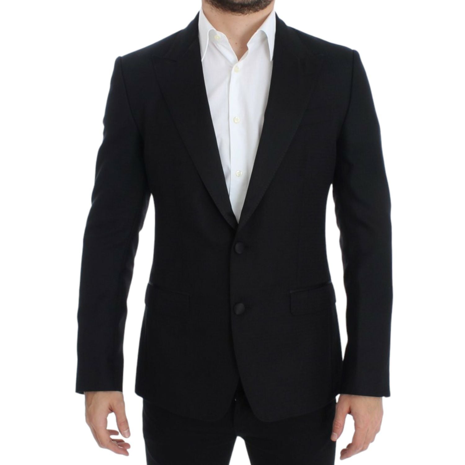 Dolce & Gabbana Black wool silk SICILIA blazer