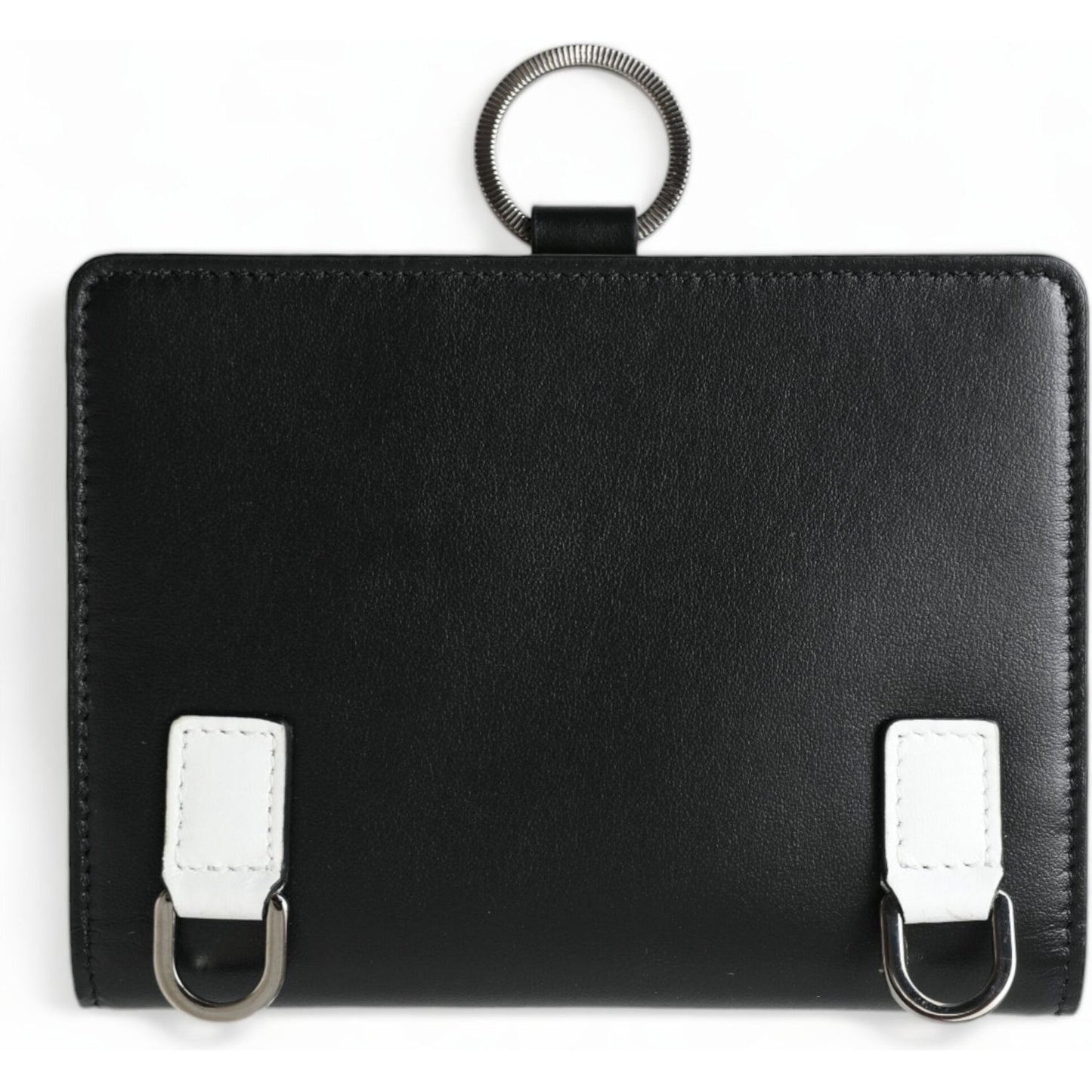 Dolce & Gabbana Black Leather Crystal Embellished Card Holder Wallet Dolce & Gabbana