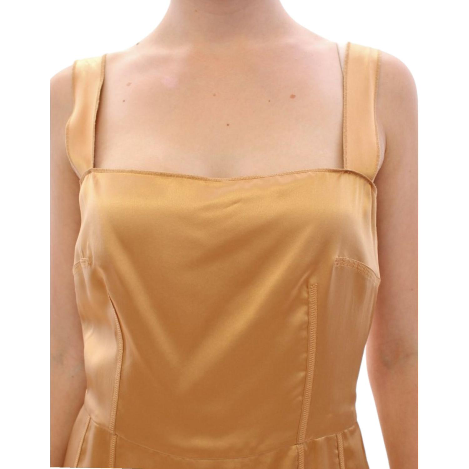 Dolce & Gabbana Bronze silk sheath dress