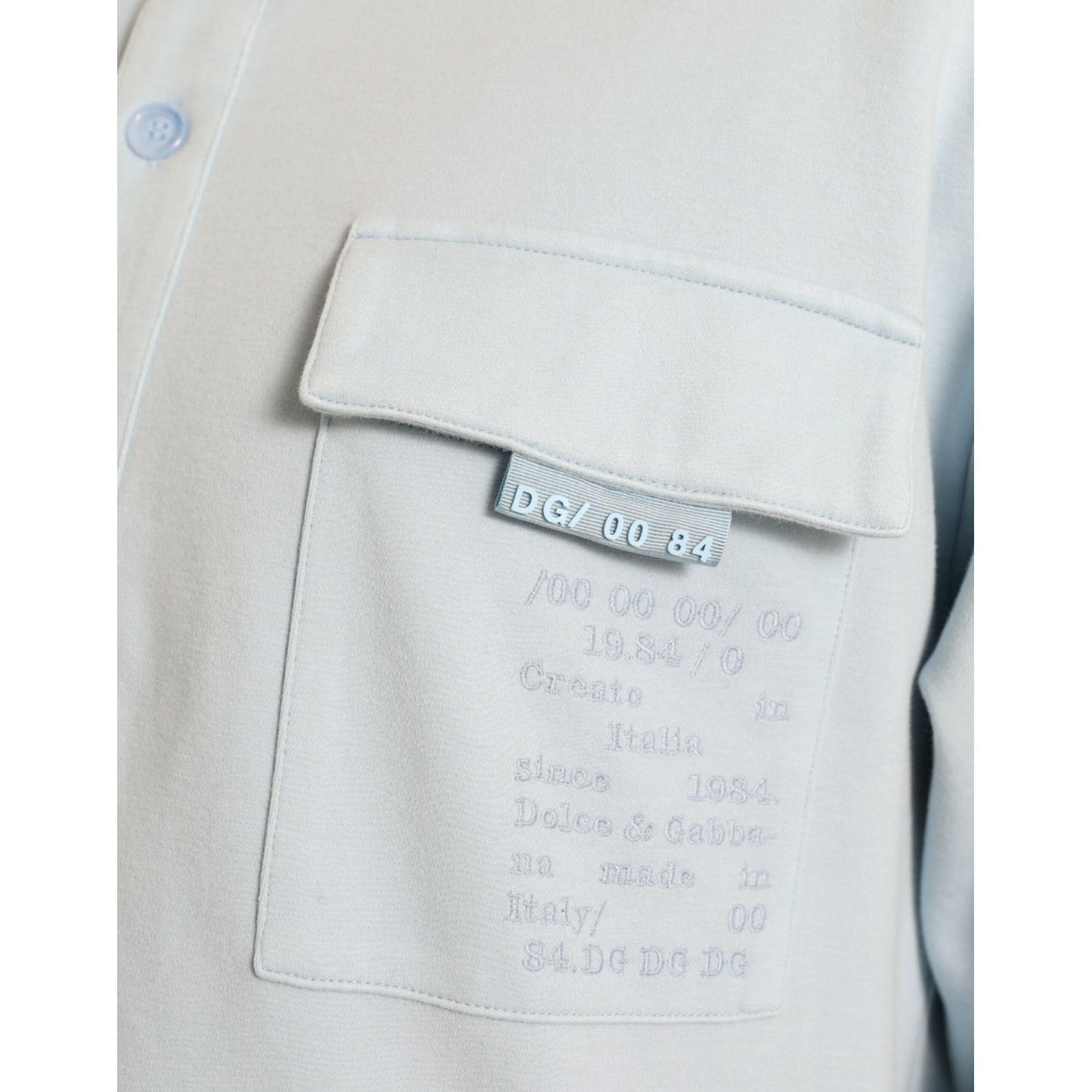 Dolce & Gabbana Light Blue Cotton Buttoned Pullover Sweater Dolce & Gabbana