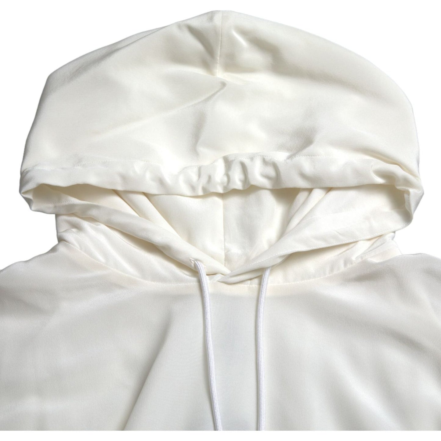 Dolce & Gabbana White Floral Print Hooded Pullover Sweater Dolce & Gabbana