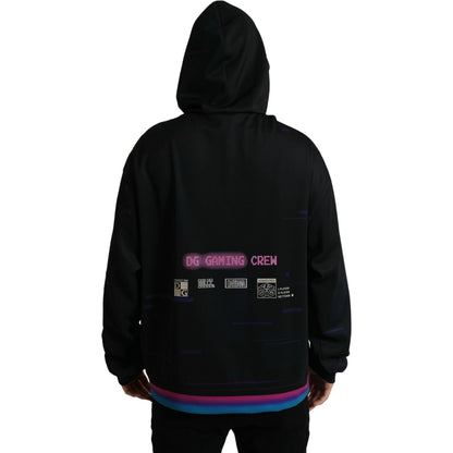 Dolce & Gabbana Black Logo Print Hooded Sweatshirt Sweater Dolce & Gabbana