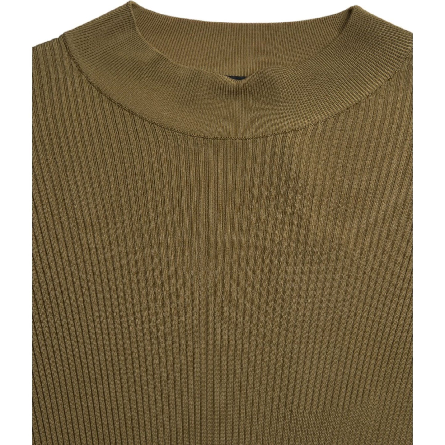 Dolce & Gabbana Army Green Viscose Crewneck Pullover Sweater Dolce & Gabbana