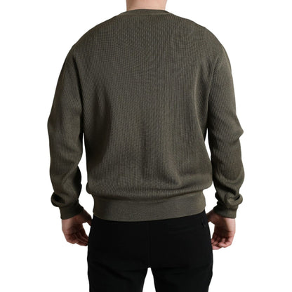 Dolce & Gabbana Green Viscose Crew Neck Men Pullover Sweater Dolce & Gabbana