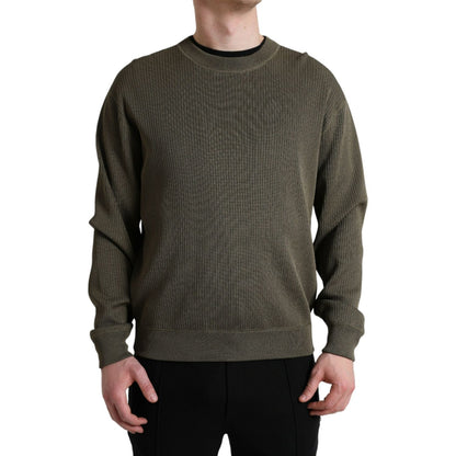 Dolce & Gabbana Green Viscose Crew Neck Men Pullover Sweater Dolce & Gabbana