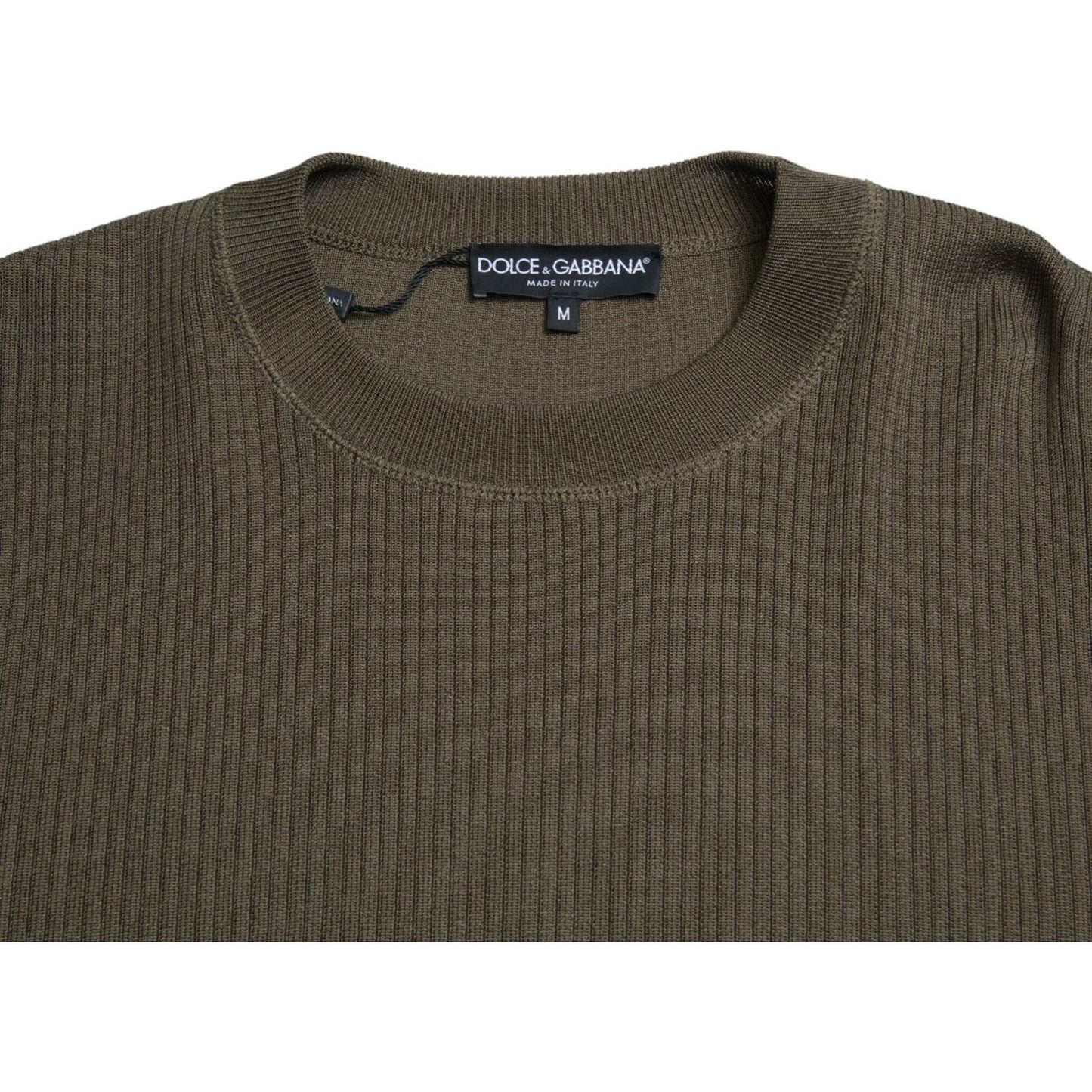 Dolce & Gabbana Green Viscose Crew Neck Men Pullover Sweater Dolce & Gabbana