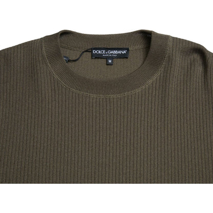 Dolce & Gabbana Green Viscose Crew Neck Men Pullover Sweater Dolce & Gabbana