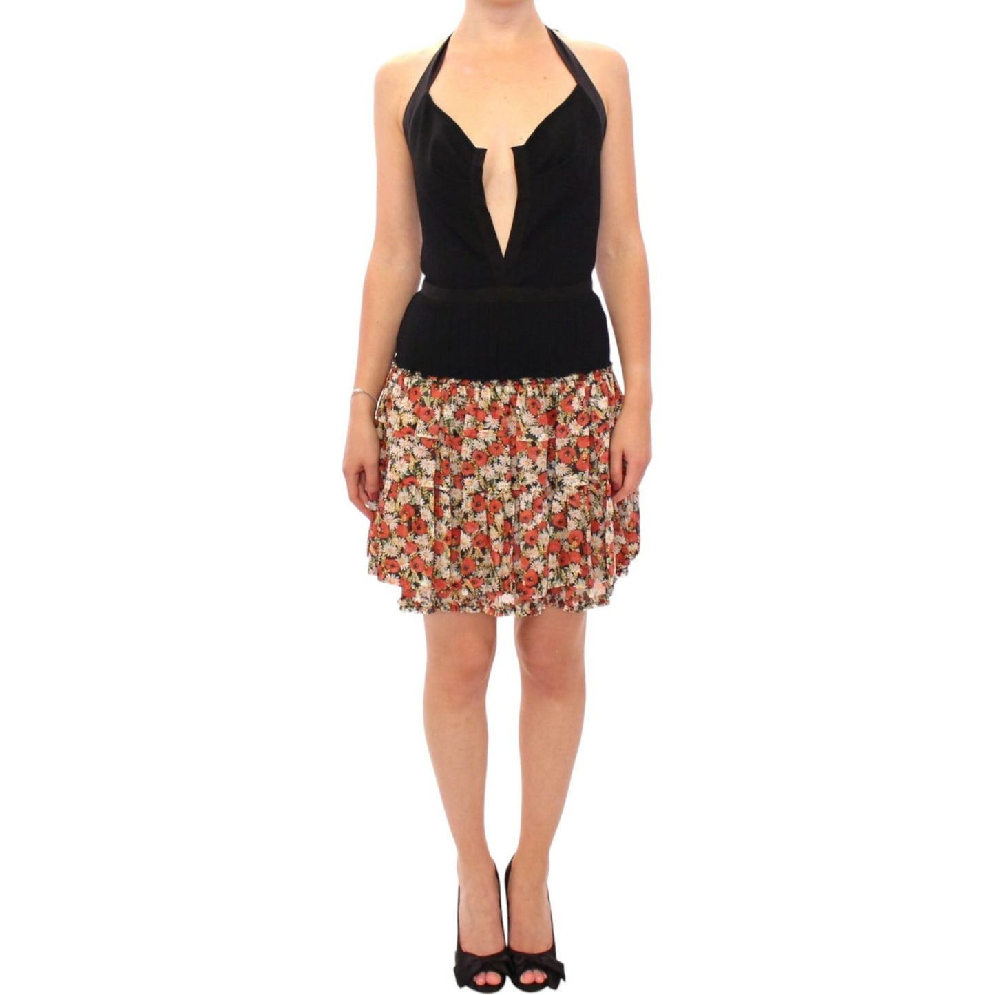 Dolce & Gabbana Multicolor floral bubble halterneck dress Dolce & Gabbana