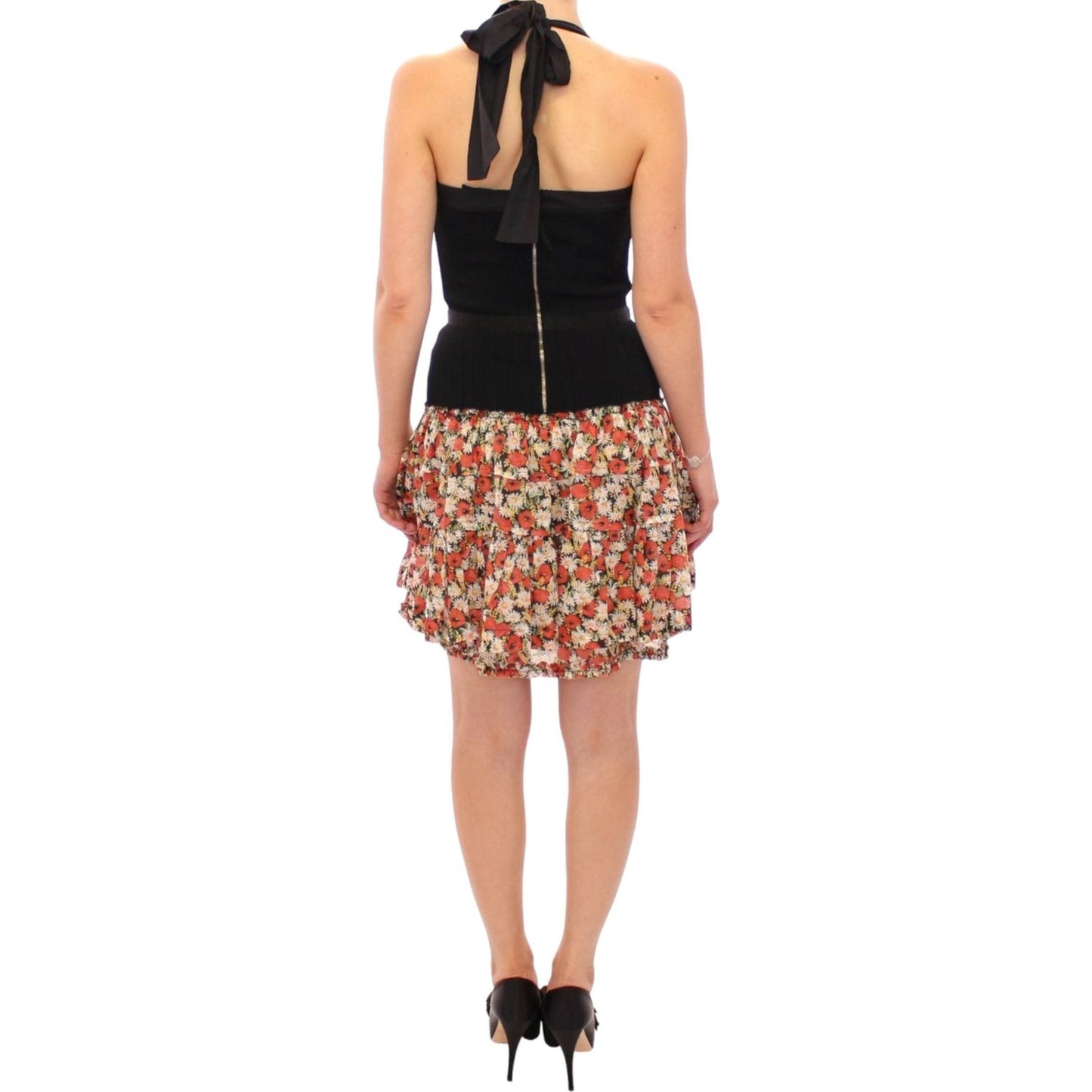 Dolce & Gabbana Multicolor floral bubble halterneck dress Dolce & Gabbana