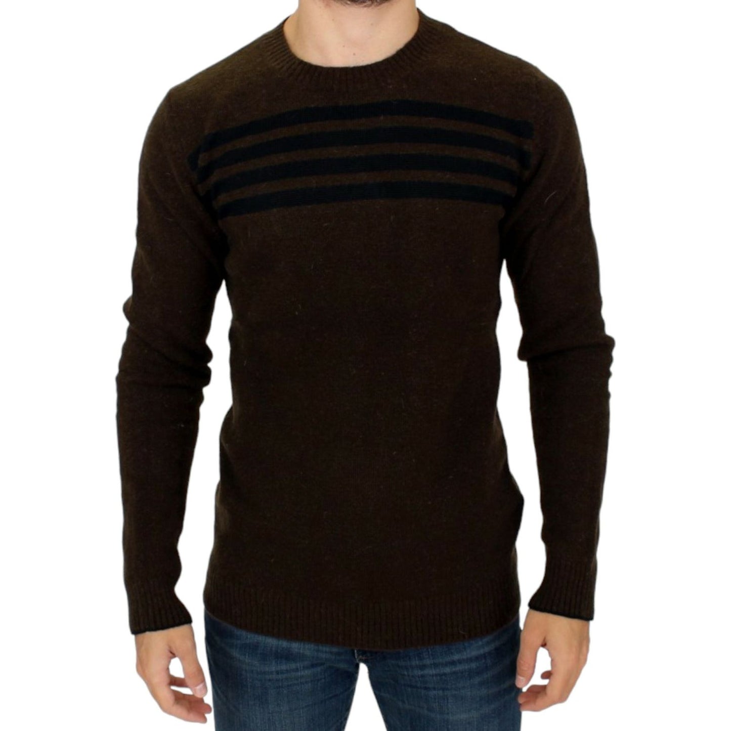 Costume National Brown striped crewneck sweater Costume National