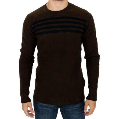 Costume National Brown striped crewneck sweater Costume National