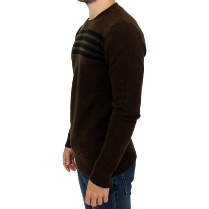 Costume National Brown striped crewneck sweater Costume National