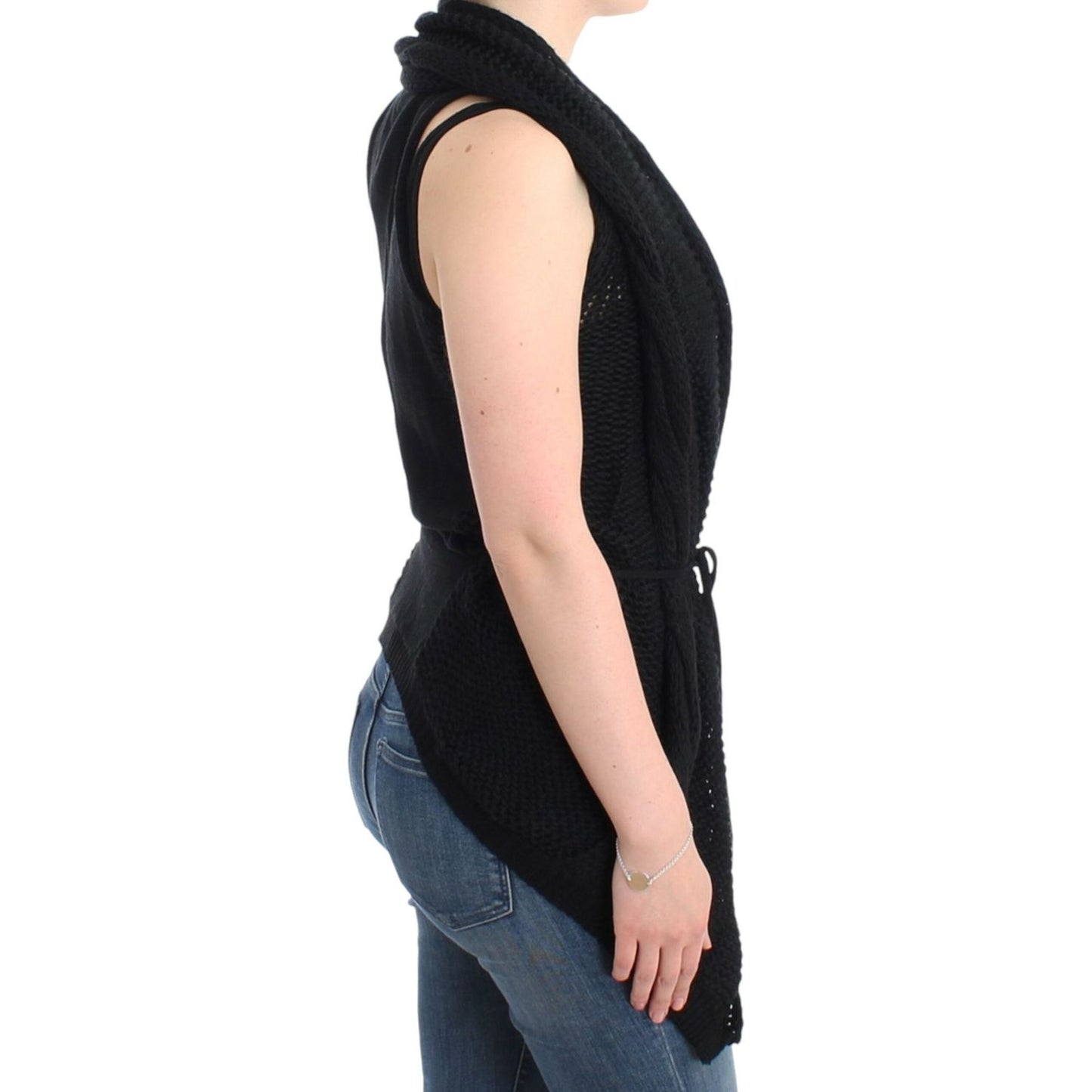 Costume National Black sleeveless knitted cardigan