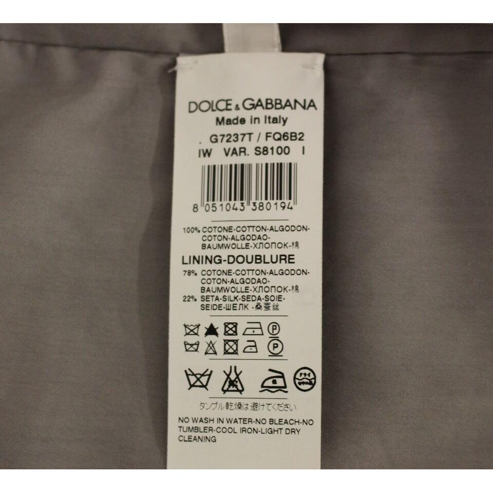 Dolce & Gabbana gray cotton slim fit dress vest label with care instructions and fabric details.