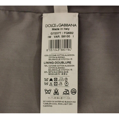 Dolce & Gabbana gray cotton slim fit dress vest label with care instructions and fabric details.