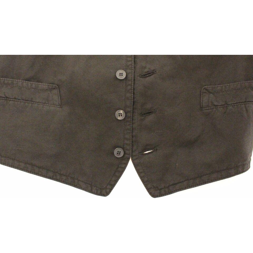 Dolce & Gabbana Black Flax Cotton Dress Vest Blazer