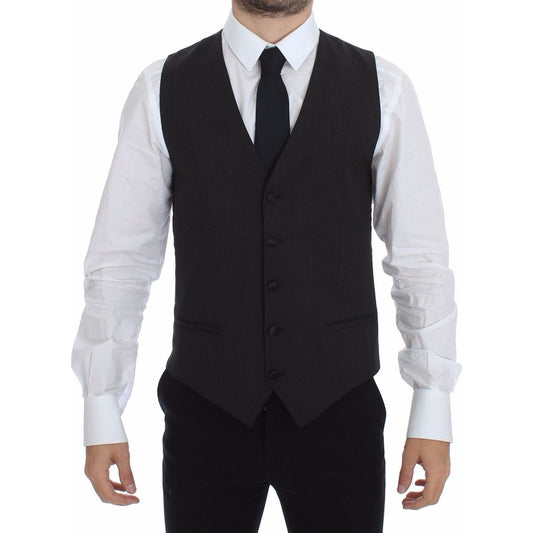 Dolce & Gabbana Gray Wool Stretch Dress Vest Jacket Blazer Dolce & Gabbana