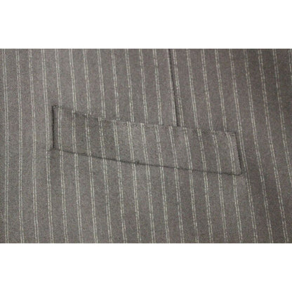 Dolce & Gabbana Black Striped Wool Single Breasted Vest