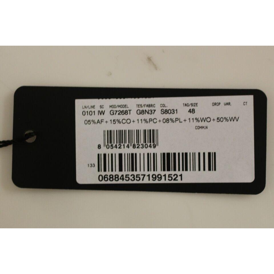 Dolce Gabbana gray wool vest product tag displaying fabric composition and size details
