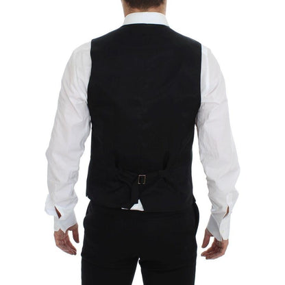 Dolce & Gabbana Gray Wool Formal Dress Vest Gilet Weste Dolce & Gabbana