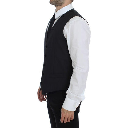 Dolce & Gabbana Gray Wool Formal Dress Vest Gilet Weste Dolce & Gabbana