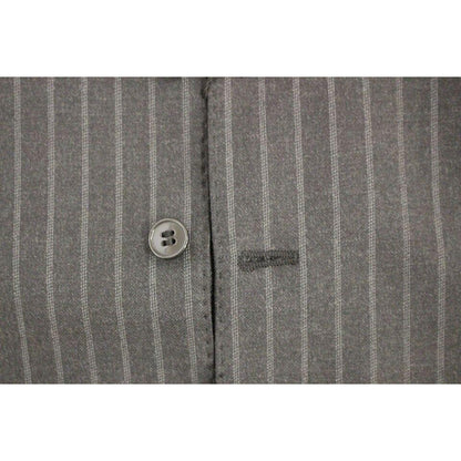 Dolce & Gabbana Gray Striped Wool Logo Vest Gilet Weste Dolce & Gabbana