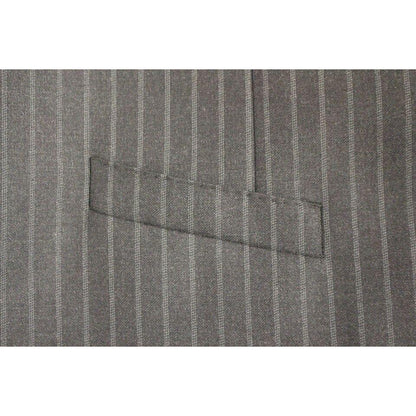 Dolce & Gabbana Gray Striped Wool Logo Vest Gilet Weste Dolce & Gabbana