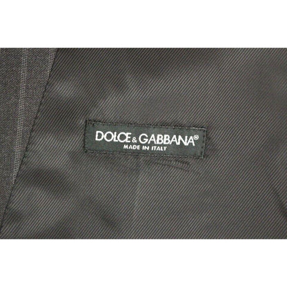 Dolce & Gabbana Gray Striped Wool Logo Vest Gilet Weste Dolce & Gabbana
