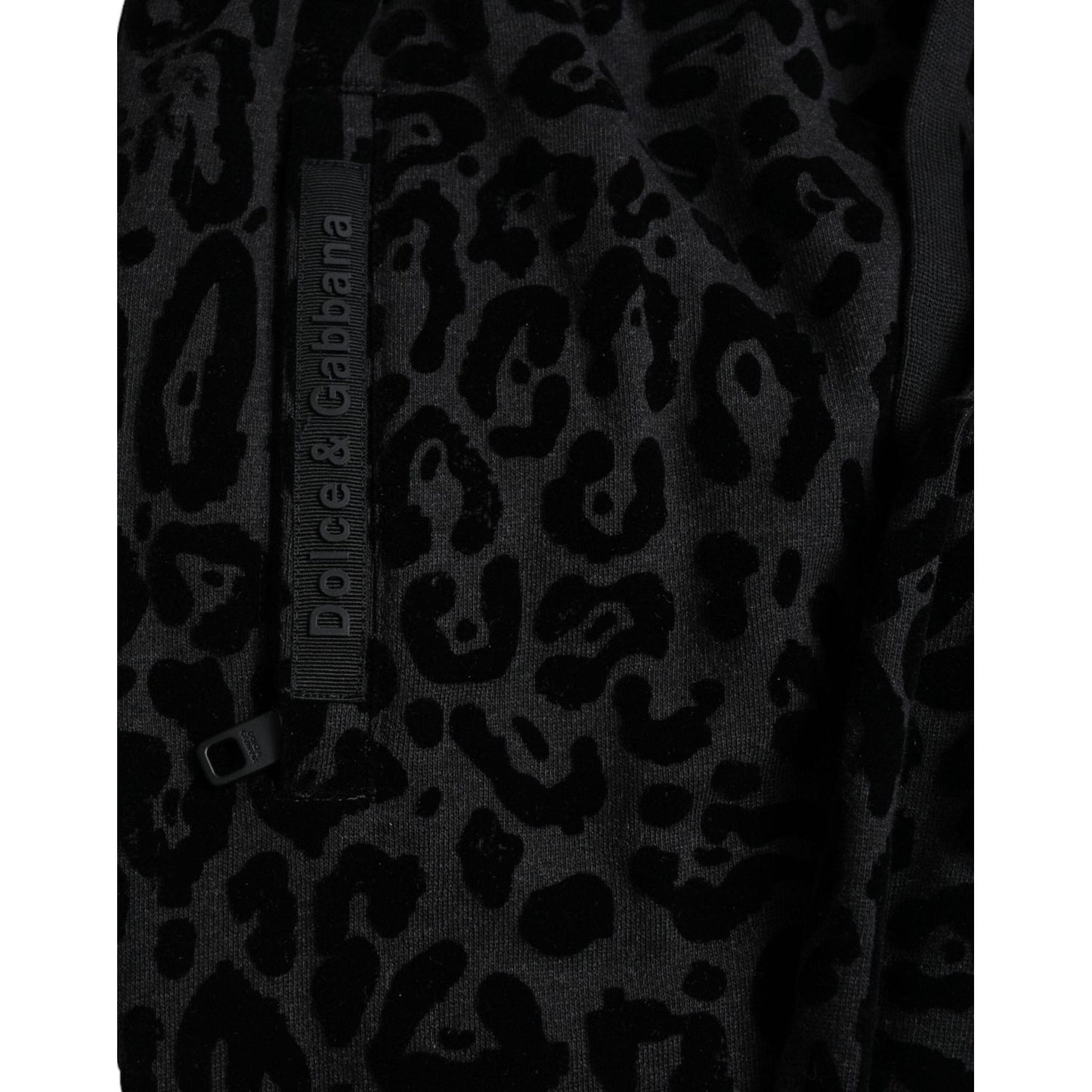 Dolce & Gabbana Black Leopard Cotton Slim Fit Jogger Pants Dolce & Gabbana
