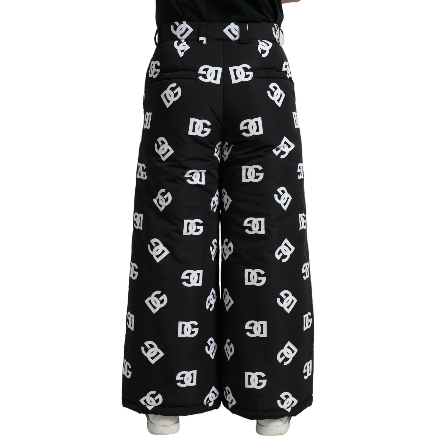Dolce & Gabbana Black Logo DG Print Wide Leg Pants Dolce & Gabbana
