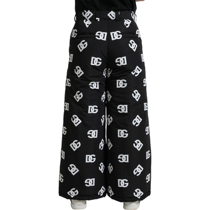 Dolce & Gabbana Black Logo DG Print Wide Leg Pants Dolce & Gabbana