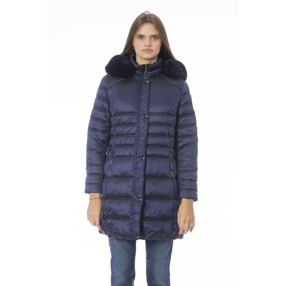 Baldinini Trend Light Blue Polyester Jackets & Coat Baldinini Trend