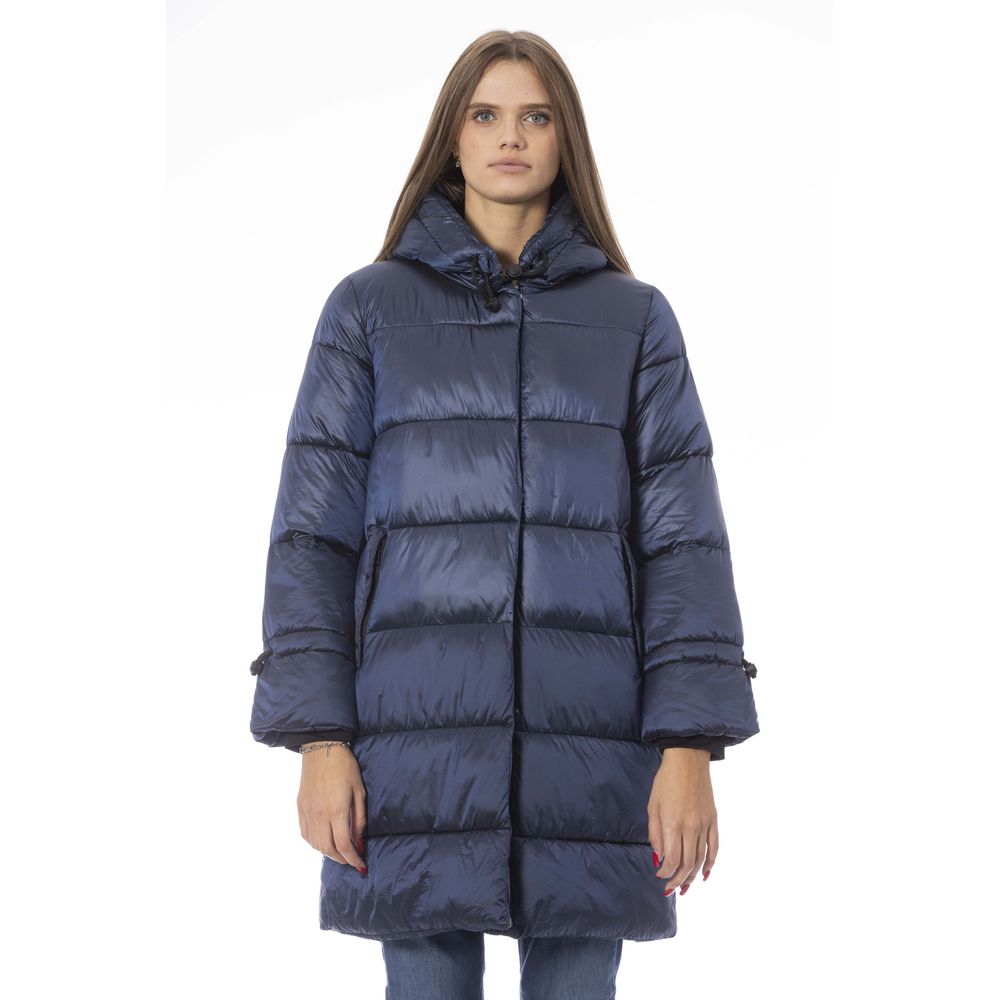 Baldinini Trend Light Blue Nylon Jackets & Coat Baldinini Trend