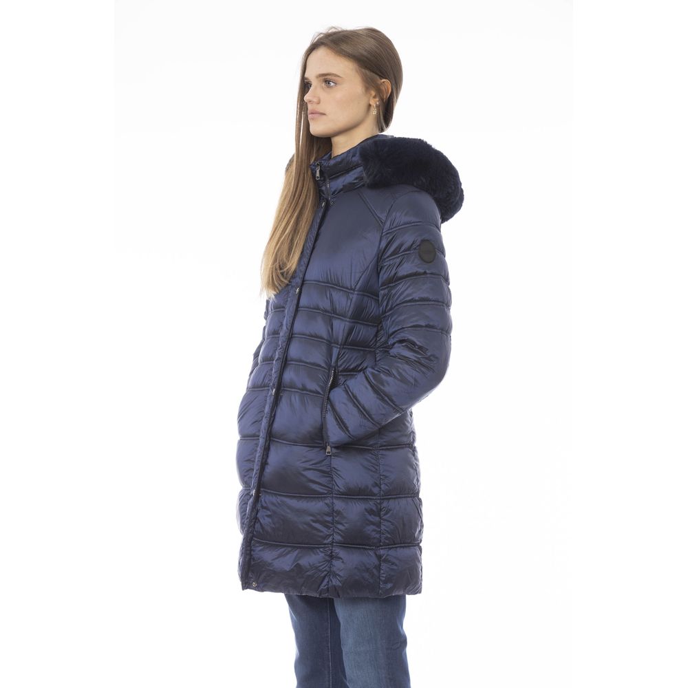 Baldinini Trend Light Blue Polyester Jackets & Coat Baldinini Trend