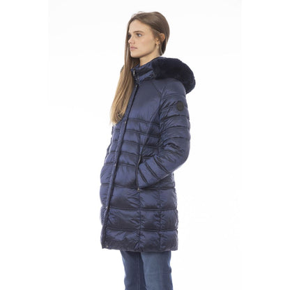 Baldinini Trend Light Blue Polyester Jackets & Coat Baldinini Trend