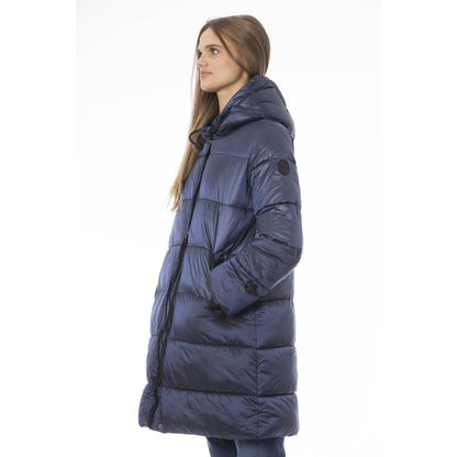 Baldinini Trend Light Blue Nylon Jackets & Coat Baldinini Trend