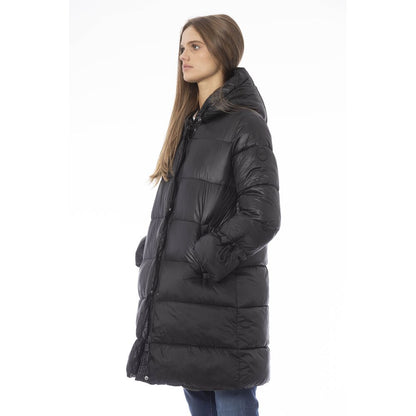 Baldinini Trend Black Nylon Jacket Coat Baldinini Trend