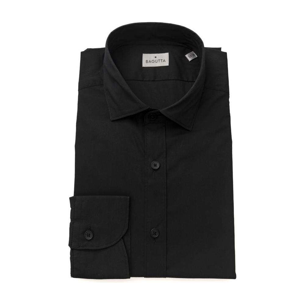 Bagutta Black Cotton Men's Slim Shirt Bagutta