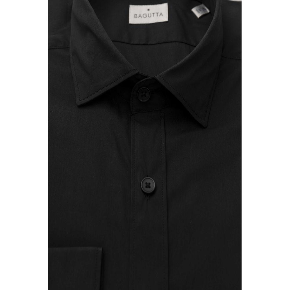 Bagutta Black Cotton Men's Slim Shirt Bagutta