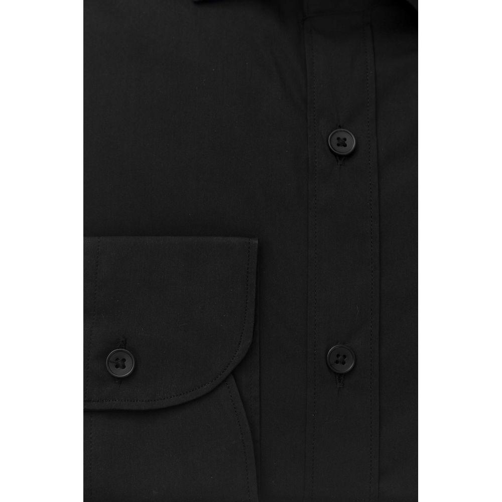 Bagutta Black Cotton Men's Slim Shirt Bagutta