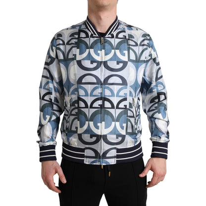 Dolce & Gabbana Multicolor Logo Print Bomber Blouson Jacket Dolce & Gabbana